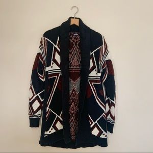 Tildon Tribal Print Cardigan Sweater